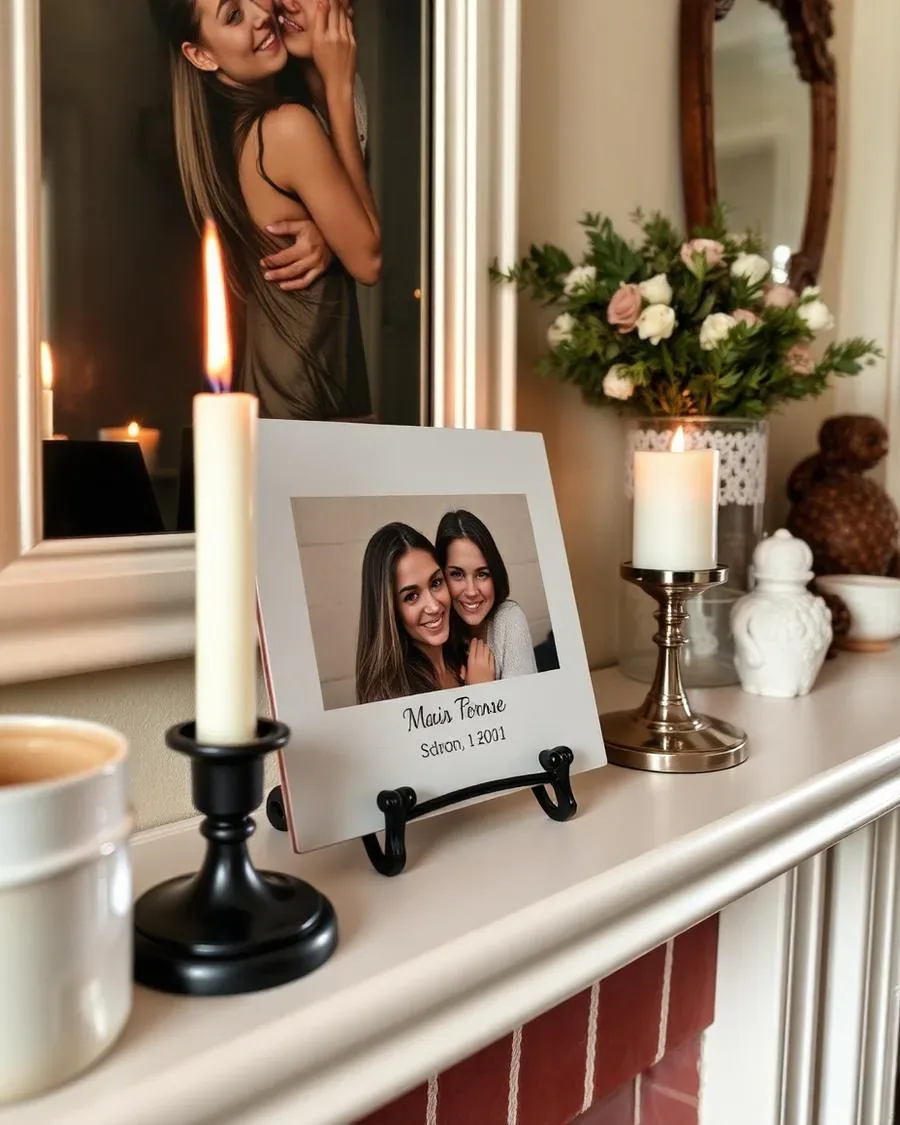 Custom slate photo tile with a portrait engraving